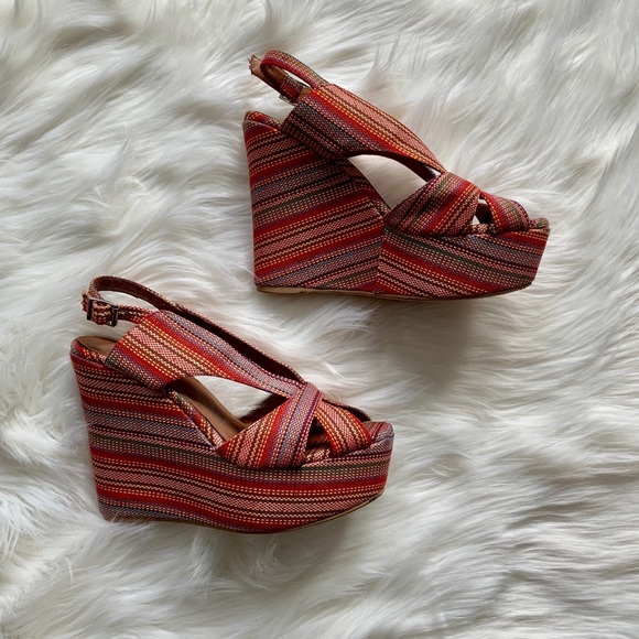 Jeffrey Campbell Shoes - Jeffrey Campbell Mariel Rainbow Woven Wedge Sandal